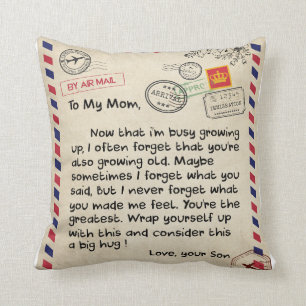 Almofada Carta De Amor À Minha Mãe Do Dia de as mães Fil