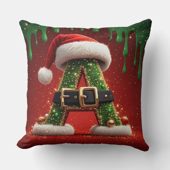 Almofada Carta de Natal A para decoração de Feriado (Frente)