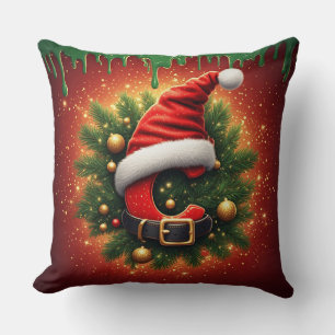 Almofada Carta de Natal C Com Coroa de Pinheiro Festivo 🎄