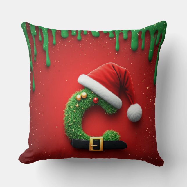 Almofada Carta de Natal C Com Estilo de Grinalda de Natal � (Frente)