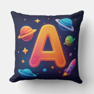 Almofada 🌌 Carta Espacial Foguete A Estrelas Planetas Cria