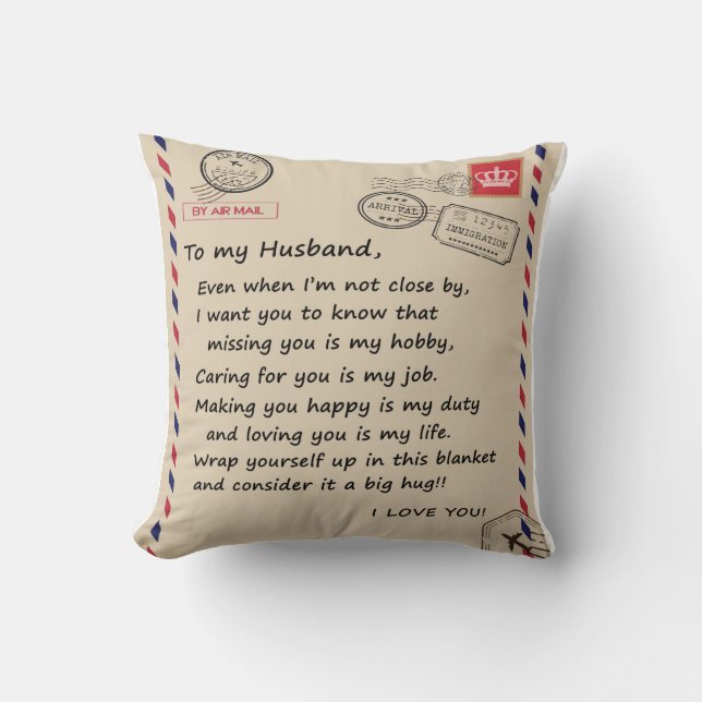 Almofada Carta Personalizada Para Meu Marido Da Esposa (Frente)