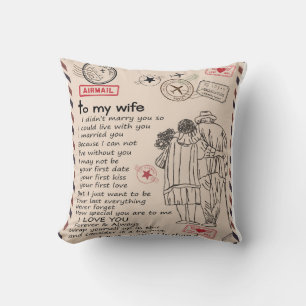 Almofada Carta Personalizada Para Minha Esposa