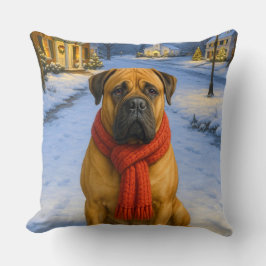 Almofada Cartão de Natal do Bullmastiff