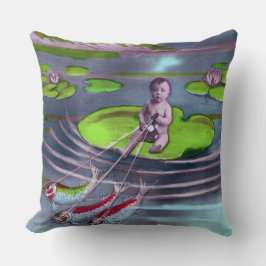 Almofada Cartão postal francês da April Fool Vintage