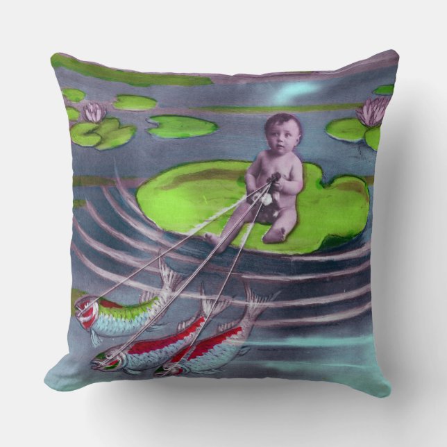 Almofada Cartão postal francês da April Fool Vintage (Frente)