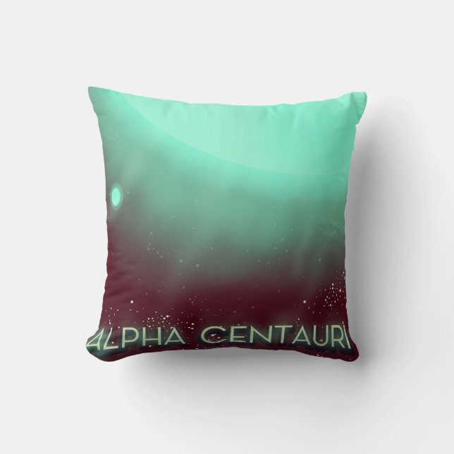 Almofada Cartaz de arte espacial Alpha Centauri (Frente)
