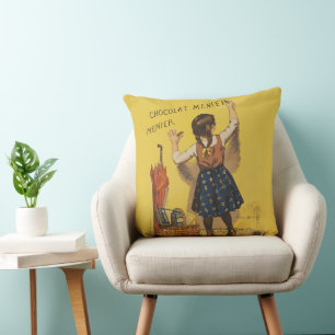 Almofada Cartaz Francês Vintage Chocolat Menier Arte Bouiss