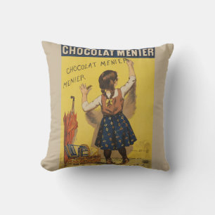 Almofada Cartaz Francês Vintage Chocolat Menier Arte Bouiss
