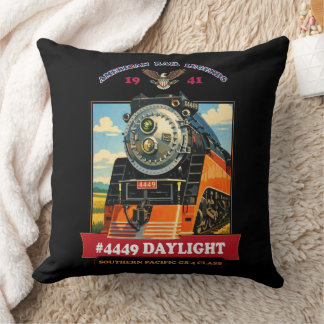 Almofada Cartaz Vintage da Locomotiva a Vapor SP GS-4 em Lu