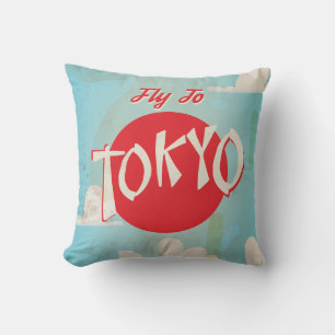 Almofada Cartazes de Viagem do Tóquio Antigo, Japão