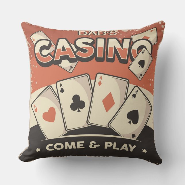 Almofada Cartões de pôquer do dia de os pais Casino (Frente)