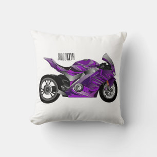 Almofada Cartografia de motocicletas de esporte roxo