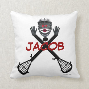Almofada Cartografia do jogador de lacrosse personalizado