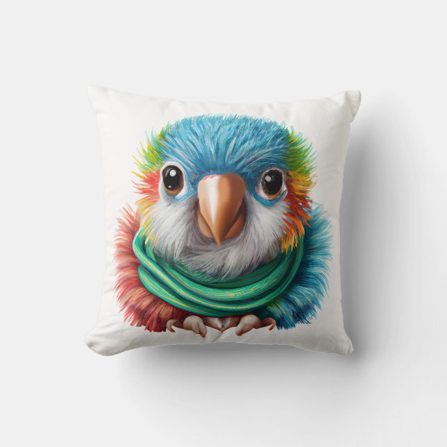 Almofada Cartoon Adorável Fluffy Happy Baby Parrot Foto P (Frente)