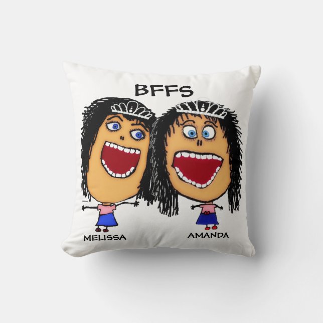 Almofada Cartoon BFFS Personalizado Irmãs Amigos (Frente)