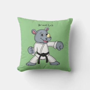 Almofada Cartoon bonito rhino kung fu 