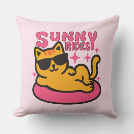 Almofada Cartoon Chill cat em floatie no humor solar