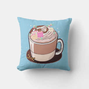 Almofada Cartoon de chocolate quente animado e bonito