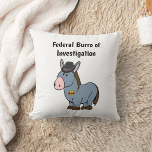 Almofada Cartoon de Donkey, Burro Federal de Investigação d