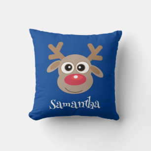 Almofada Cartoon de Rebelde Bonita Nome Azul Natal