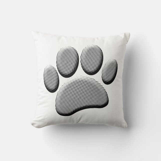 Almofada Cartoon Dog Paw Prinsprint Halftones (Frente)