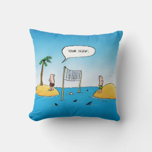 Almofada Cartoon Engraçado de Voleibol de Tubarão