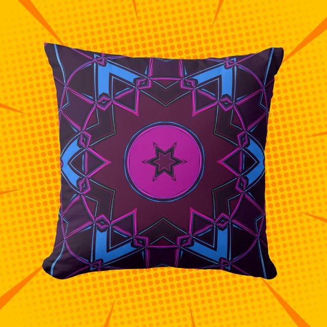 Almofada Cartoon Mandala Puro Rosa e Azul (Criador carregado)