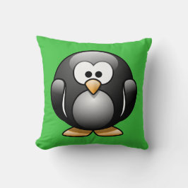 Almofada Cartoon Penguin em Verde Brilhante