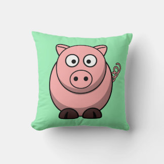 Almofada Cartoon Pig on Mint Green