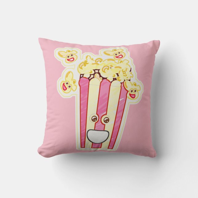 Almofada Cartoon Popcorn Personagem Feliz (Frente)
