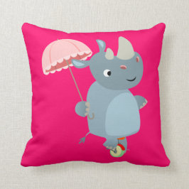Almofada Cartoon Rhino com Guarda-chuva no Travesseiro Unic