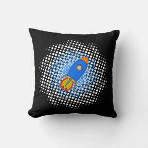 Almofada Cartoon Rocket com metade da galáxia
