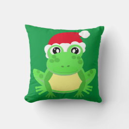 Almofada Cartoon Santa Hat, Sapo Verde Novelty Engraçado