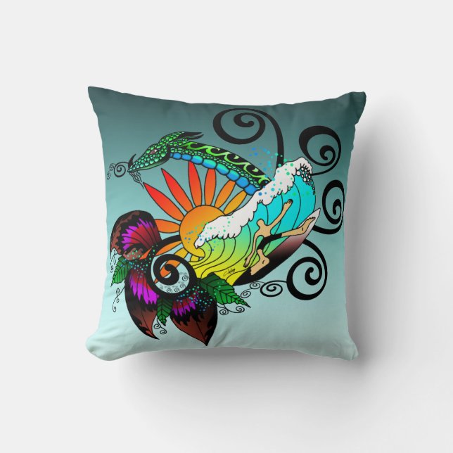 Almofada Cartoon Surfer Dude (Frente)