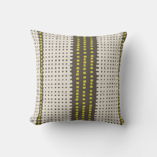 Almofada Carvão Amarelo Geométrico Moderno de tricô crossha