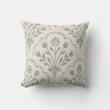 Carvão Vegetal Suave e Bege com Padrão Floral de C