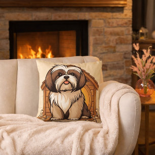 Almofada Casa de cachorro de desenho animado Adorable Shih