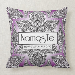 Almofada Casa de Namaste com minha mandala da ioga do cão