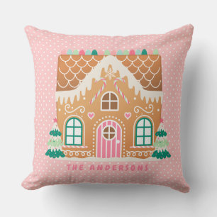 Almofada Casa de Pão Rosa Personalizado