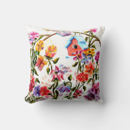 ALMOFADA CASA DE PÁSSAROS VERMELHOS