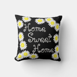Almofada Casa doce Daisy Black White e Yellow