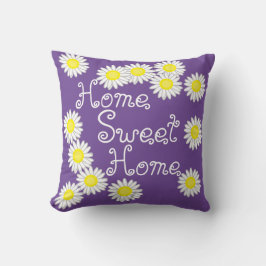 Almofada Casa Doce Margarida Roxa Branco e Amarelo