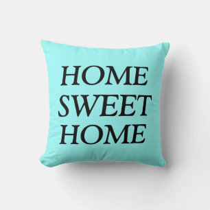 Almofada Casa doce, Travesseiro decorativo de algodão, azul