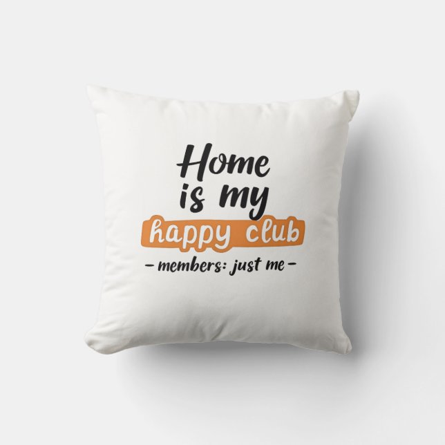 Almofada Casa é o meu feliz clube - Design de introdução (Frente)
