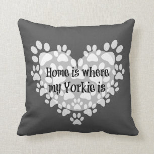 Almofada Casa é onde meu Yorkie está