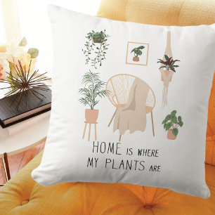 Almofada Casa Fácil Onde Minhas Plantas Estão