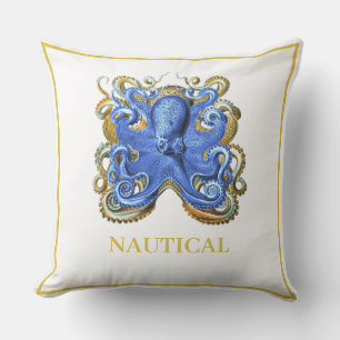 Almofada Casa Náutica Azul Octopus Boat Beach