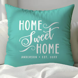 Almofada Casa Teal Personalizada e Doce