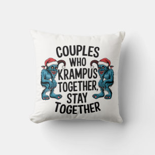 Almofada Casais que Krampus Juntos Permanecem Juntos NATAL